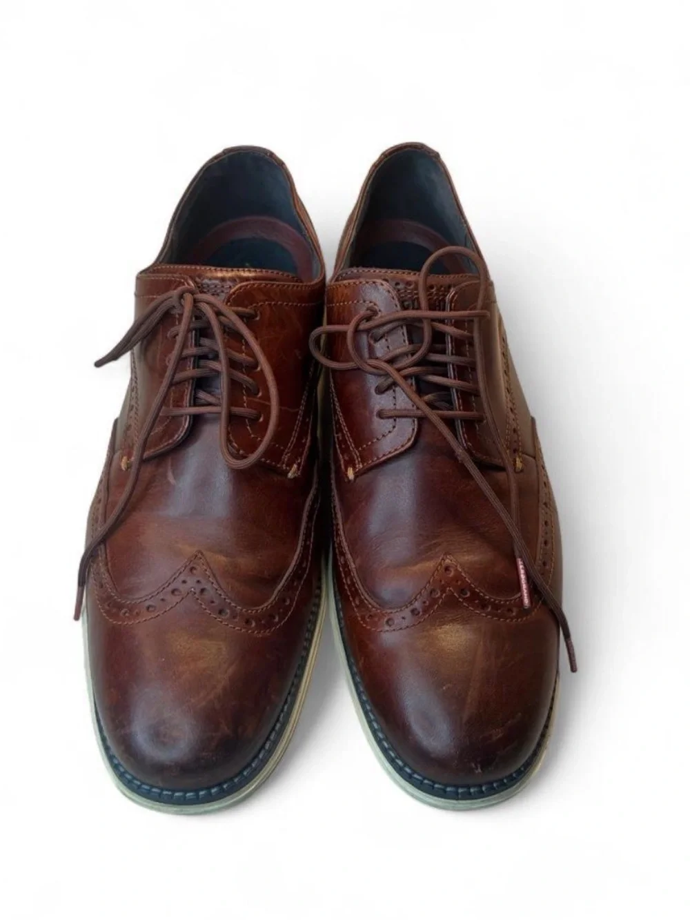 Cole Haan Brown Leather Wingtip Derby Shoes